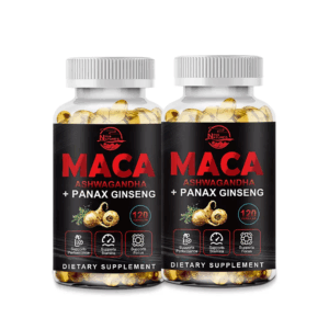 NATURE'S LIVE Organic Maca Root Capsules with Ashwagandha & Panax Ginseng  (2 PACK)