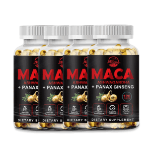 NATURE'S LIVE Organic Maca Root Capsules with Ashwagandha & Panax Ginseng  (4 PACK)